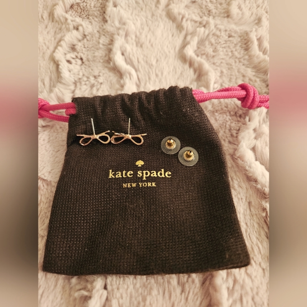 Kate Spade Skinny Mini Bow Stud Rose Gold Earrings